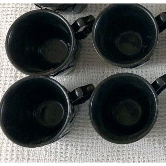 Fenwick by Dinex Carlisle Black Plasticware 8 Pieces 4 Bowls 4 Mugs Vintage NOS - Picture 3 of 6